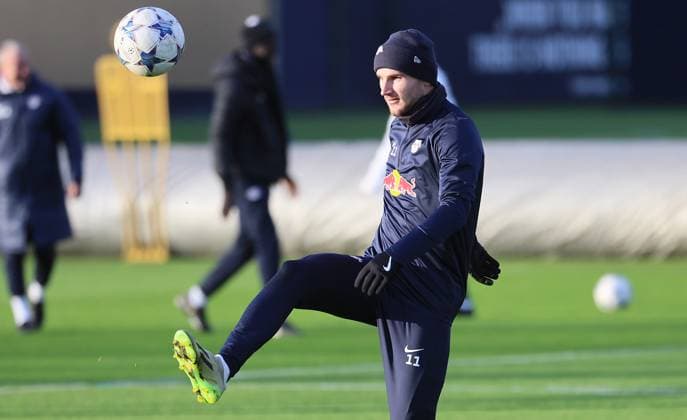 RB Leipzig training Champions League Leipzig, 12 12 2023, RB training center, UEFA Champions League , RB Leipzig final training on the day before RBL v Young Boys Bern , In the picture Timo Werner 11, RB Leipzig , Picture Point
