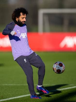 Football - UEFA Europa League - Group E - Royale Union Saint-Gilloise v Liverpool FC - MD-1 LIVERPOOL, ENGLAND - Wednesday, December 13, 2023: Liverpool s Mohamed Salah during a training session at the AXA Training Centre ahead of the UEFA Europa League Group E match between Royale Union Saint-Gilloise and Liverpool FC. (Photo by Jessica Hornby Propaganda) LIVERPOOL AXA Training Centre MERSEYSIDE ENGLAND  Copyright: xDavidxRawcliffex P2023-12-13-LFC_Training-32
