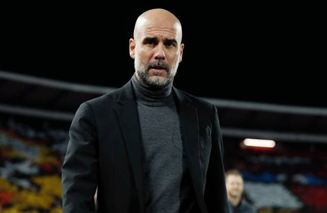 Manchester City manager Pep Guardiola looks on Crvena zvezda v Manchester City, UEFA Champions League, Group G, Football, Rajko Mitic Stadium, Belgrade, Serbia - 13 Dec 2023 EDITORIAL USE ONLY No use with unauthorised audio, video, data, fixture lists, club league logos or live services. Online in-match use limited to 120 images, no video emulation. No use in betting, games or single club league player publications. Copyright: xNikolaxKrstic Shutterstockx 14254230v
