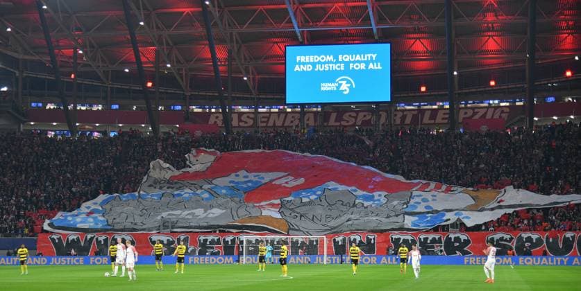 Choreography of the fans of RB Leipzig RB Leipzig vs BSC Young Boys, Football, Champions League, Preliminary Round, Matchday 6, Season 2023 2024, 13 12 2023 DFB DFL REGULATIONS PROHIBIT ANY USE OF PHOTOGRAPHS AS IMAGE SEQUENCES AND OR QUASI VIDEO RB Leipzig vs BSC Young Boys, Football, Champions League, Preliminary Round, Matchday 6, Season 2023 2024, 13 12 2023 Leipzig Copyright: xEibner-Pressefoto BertxHarzerx EP_BHR