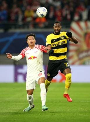 13 12 2023, Football UEFA Champions League 2023 2024, Group stage, Matchday 6, RB Leipzig BSC Young Boys Bern, at Red Bull Arena Leipzig L R Fabio Carvalho RB Leipzig vs Ulisses Garcia BSC Young Boys DFL and DFB regulations prohibit any use of photographs as image sequences and or quasi video