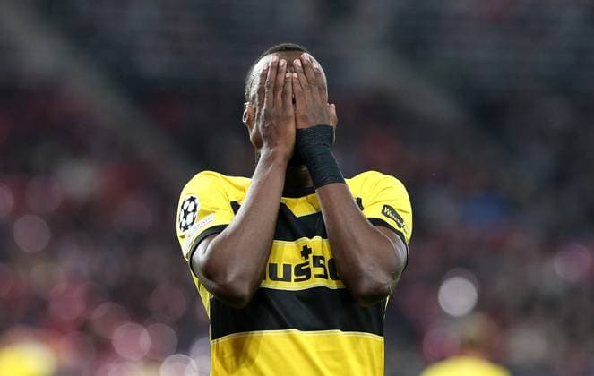 13 12 2023, Football UEFA Champions League 2023 2024, Group stage, Matchday 6, RB Leipzig BSC Young Boys Bern, at Red Bull Arena Leipzig Cheikh Niasse BSC Young Boys disappointed DFL and DFB regulations prohibit any use of photographs as image sequences and or quasi video