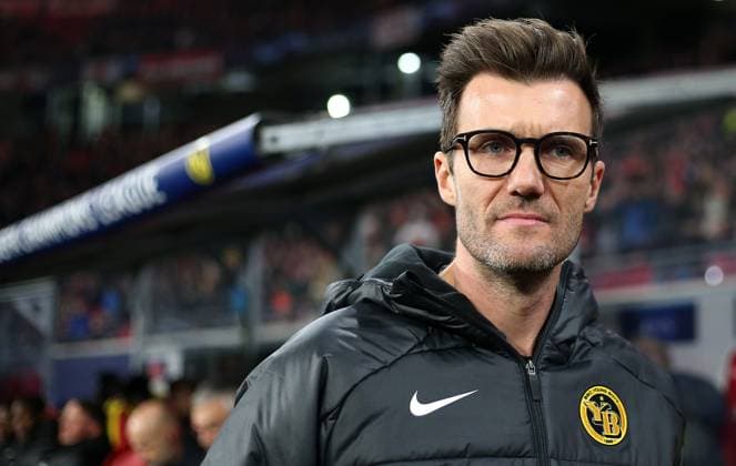 13 12 2023, Football UEFA Champions League 2023 2024, Group stage, Matchday 6, RB Leipzig BSC Young Boys Bern, at Red Bull Arena Leipzig Coach Raphael Wicky BSC Young Boys DFL and DFB regulations prohibit any use of photographs as image sequences and or quasi video