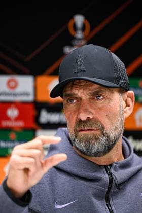 Liverpool s head coach Jurgen Klopp pictured during a press conference, PK, Pressekonferenz of English club Liverpool FC, on Wednesday 13 December 2023 in Brussels. The team is preparing for tomorrow s game against Belgian soccer team Royale Union Saint Gilloise, on day 6 of the group phase of the UEFA Europa League competition, in group E. LAURIExDIEFFEMBACQ  x82269053x