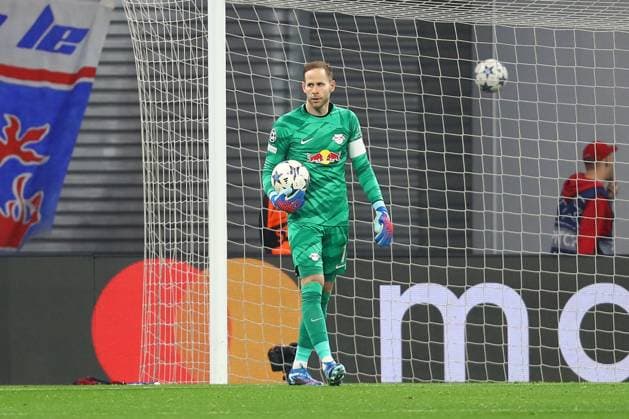 13 12 2023, xtgx, Football UEFA Champions League, RB Leipzig Young Boys Bern emspor, v l Peter Gulasci Leipzig, 1 DFL DFB REGULATIONS PROHIBIT ANY USE OF PHOTOGRAPHS as IMAGE SEQUENCES and or QUASI VIDEO Leipzig