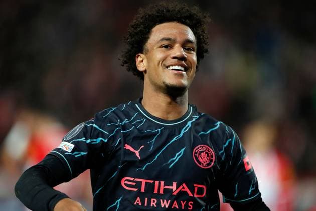 Oscar Bobb of Manchester City celebrates scoring a goal to make it 0-2 Crvena zvezda v Manchester City, UEFA Champions League, Group G, Football, Rajko Mitic Stadium, Belgrade, Serbia - 13 Dec 2023 EDITORIAL USE ONLY No use with unauthorised audio, video, data, fixture lists, club league logos or live services. Online in-match use limited to 120 images, no video emulation. No use in betting, games or single club league player publications. Copyright: xNikolaxKrstic Shutterstockx 14254230ck