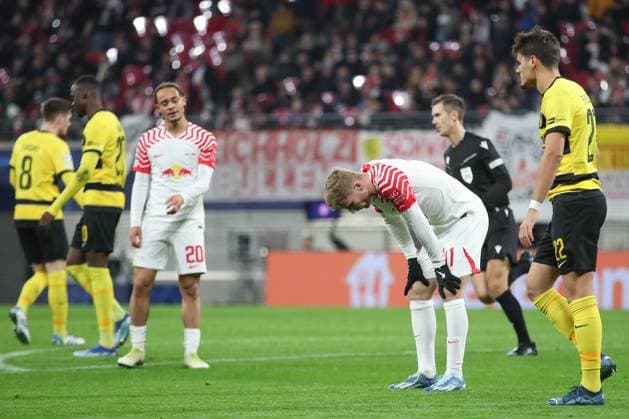 13 12 2023, xtgx, Football UEFA Champions League, RB Leipzig Young Boys Bern emspor, v l Timo Werner Leipzig, 11 disappointed, looks disappointed, looks dejected, looks disappointed DFL DFB REGULATIONS PROHIBIT ANY USE OF PHOTOGRAPHS as IMAGE SEQUENCES and or QUASI VIDEO Leipzig