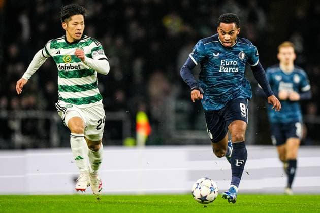 UEFA Champions League: Celtic v Feyenoord Glasgow - Quinten Timber of Feyenoord during the 6th leg of the UEFA Champions League group stage between Celtic v Feyenoord at Celtic Park on 13 December 2023 in Glasgow, Scotland. Copyright: xTomxBodex
