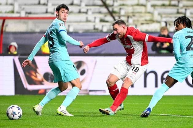 Royal Antwerp FC v FC Barcelona, Barca - UEFA Champions League DEURNE, BELGIUM - DECEMBER 13 : Janssen Vincent forward of Antwerp FC during the UEFA Champions League group H match between Royal Antwerp FC and FC Barcelona on December 13, 2023 in Deurne, Belgium, 13 12 2023 Deurne Belgium  Copyright: xVincentxKalutx