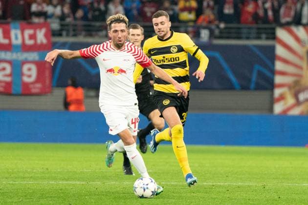 Leipzig, Germany 13 December 2023 Champions League 2023 2024 RB Leipzig vs Young Boys Bern Pictured from left Kevin Kampl and Darian Males Bern Copyright: xFotostandx xNachtigallx