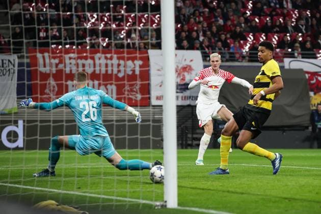 Goalscorer Benjamin Sesko RB Leipzig,30 scores for 1 0, the goal is disallowed after review Champions League season 2023 2024 Group G RB Leipzig vs BSC Young Boys Bern at the Red Bull Arena in Leipzig Action,Football,Germany,Man,Men,13 12 2023