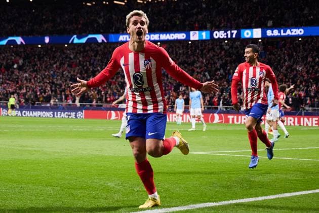 Antoine Griezmann of Atletico de Madrid celebrates his goal during the UEFA Champions League match between Atletico Madrid v SS Lazio in Madrid, Spain, on December 13, 2023. FOOTBALL : Atletico Madrid vs SS Lazio - UEFA Ligue des Champions - 13 12 2023 AlvaroMedranda Panoramic 