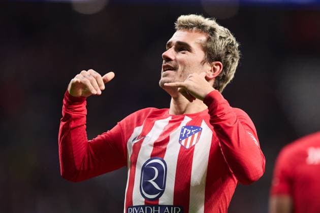 Antoine Griezmann of Atletico de Madrid celebrates his goal during the UEFA Champions League match between Atletico Madrid v SS Lazio in Madrid, Spain, on December 13, 2023. FOOTBALL : Atletico Madrid vs SS Lazio - UEFA Ligue des Champions - 13 12 2023 AlvaroMedranda Panoramic 