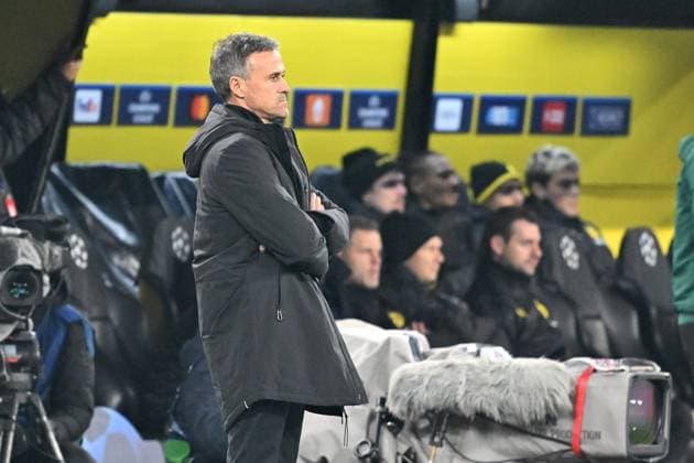 13 12 2023, xsltx, Football UEFA Champions League, Borussia Dortmund Paris St Germain PSG emspor, v l Coach Coach Luis Enrique FC Paris Saint Germain DFL DFB REGULATIONS PROHIBIT ANY USE OF PHOTOGRAPHS as IMAGE SEQUENCES and or QUASI VIDEO Dortmund