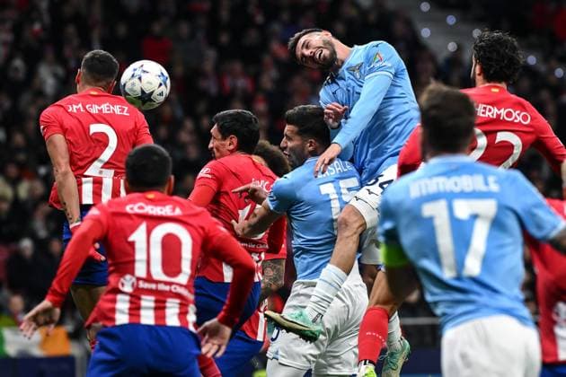 Mg Madrid (Spagna) 13 12 2023 - Champions League Atletico Madrid-Lazio foto Matteo Gribaudi Image nella foto: Jose™ Maria Gimenez-Mario Gila Fuentes 