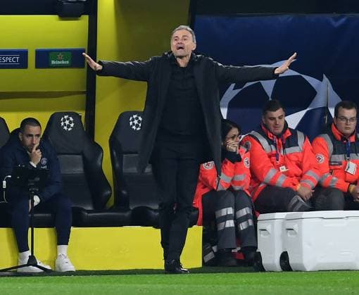 13 12 2023, Dortmund, Germany, Signal Iduna Park, Borussia Dortmund vs Paris Saint Germain UEFA Champions League 2023 2024 Group F, Coach Luis Enrique Paris Saint Germain gestures, gestures Photo Ralf Treese Dortmund Signal Iduna Park North Rhine Westphalia Germany 521_BVBPSG20231213_015 Treese-521