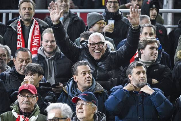 Eric Van Meir pictured before a game between Belgian soccer team Royal Antwerp FC and Spanish club FC Barcelona, Barca in Antwerp, on Wednesday 13 December 2023, day six of the Champions League group stage, in group H. TOM GOYVAERTS TomxGoyvaerts  x82278759x