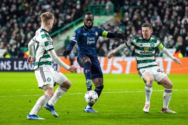 UEFA Champions League: Celtic v Feyenoord Glasgow - Lutsharel Geertruida of Feyenoord during the 6th leg of the UEFA Champions League group stage between Celtic v Feyenoord at Celtic Park on 13 December 2023 in Glasgow, Scotland. Copyright: xYannickxVerhoevenx