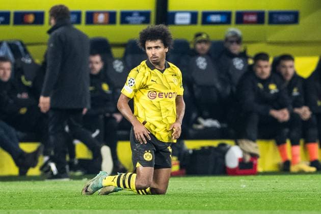 UEFA Champions League Borussia Dortmund FC Paris Saint Germain 13 12 2023 Karim Adeyemi Borussia Dortmund, 27 frustrated in the knees UEFA Champions League Matchday 6 Borussia Dortmund FC Paris Saint Germain, Dortmund, SIGNAL IDUNA PARK on 13 12 2023 DFL REGULATIONS PROHIBIT ANY USE OF PHOTOGRAPHS AS IMAGE SEQUENCES AND OR QUASI VIDEO Copyright: xBEAUTIFULxSPORTS Wunderlx