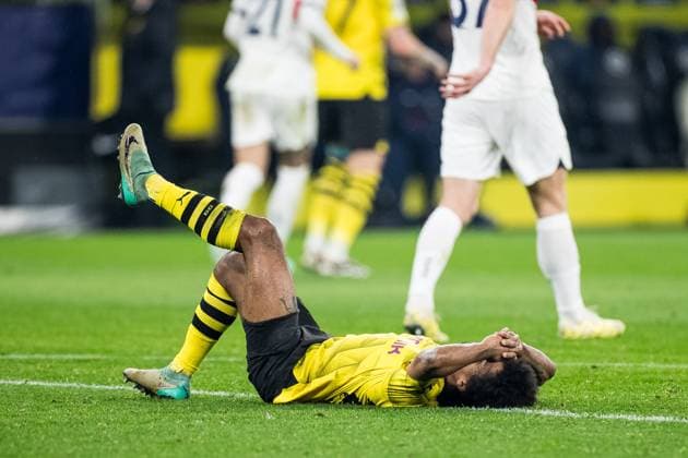 UEFA Champions League Borussia Dortmund FC Paris Saint Germain 13 12 2023 Karim Adeyemi Borussia Dortmund, 27 on the ground, frustrated UEFA Champions League Matchday 6 Borussia Dortmund FC Paris Saint Germain, Dortmund, SIGNAL IDUNA PARK on 13 12 2023 DFL REGULATIONS PROHIBIT ANY USE OF PHOTOGRAPHS AS IMAGE SEQUENCES AND OR QUASI VIDEO Copyright: xBEAUTIFULxSPORTS Wunderlx