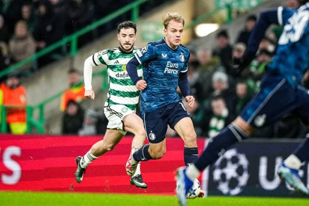 UEFA Champions League: Celtic v Feyenoord Glasgow - Thomas van den Belt of Feyenoord during the 6th leg of the UEFA Champions League group stage between Celtic v Feyenoord at Celtic Park on 13 December 2023 in Glasgow, Scotland. Copyright: xTomxBodex