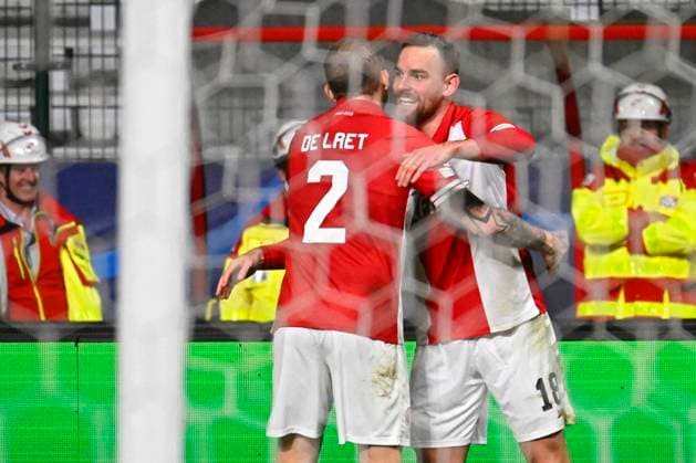 Royal Antwerp FC v FC Barcelona, Barca - UEFA Champions League DEURNE, BELGIUM - DECEMBER 13 : Janssen Vincent forward of Antwerp FC celebrates scoring a goal during the UEFA Champions League group H match between Royal Antwerp FC and FC Barcelona on December 13, 2023 in Deurne, Belgium, 13 12 2023 Deurne Belgium  Copyright: xPeterxDexVoechtx