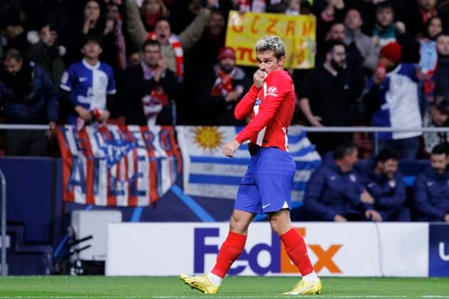 MADRID, SPAIN - DECEMBER 13: Antoine Griezmann of Atletico de Madrid celebrates a goal during the UEFA CHAMPIONS LEAGUE 2023 24 match between Atletico de Madrid and Lazio at Civitas Metropolitano Stadium. ONLYxEDITORIALxUSAGE  (238321972)