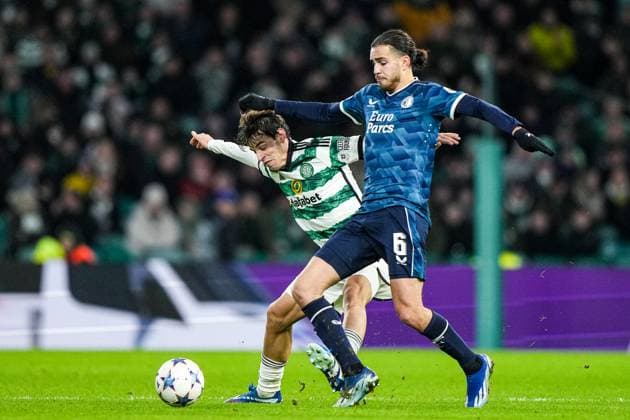 UEFA Champions League: Celtic v Feyenoord Glasgow - Ramiz Zerrouki of Feyenoord during the 6th leg of the UEFA Champions League group stage between Celtic v Feyenoord at Celtic Park on 13 December 2023 in Glasgow, Scotland. Copyright: xTomxBodex