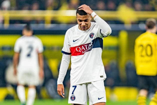 Kylian Mbappe Paris Saint Germain, 7 Borussia Dortmund vs Paris Saint Germain, Football, UEFA Champions League, Matchday 6, 13 12 2023 DFL REGULATIONS PROHIBIT ANY OUSE OF PHOTOGRAPHS AS IMAGE SEQUENCES AND OR QUASI VIDEO Borussia Dortmund vs Paris Saint Germain, Football, UEFA Champions League, Matchday 6, 13 12 2023 Dortmund Copyright: xEibner-Pressefoto BahhoxKarax EP_BVB