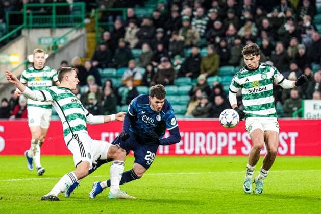 UEFA Champions League: Celtic v Feyenoord Glasgow - Santiago Gimenez of Feyenoord during the 6th leg of the UEFA Champions League group stage between Celtic v Feyenoord at Celtic Park on 13 December 2023 in Glasgow, Scotland. Copyright: xYannickxVerhoevenx