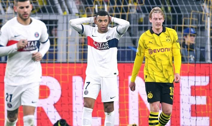 Football, Champions League, Germany, Men, Season 2023 2024, Matchday 6, Signal Iduna Park Dortmund Bor Dortmund FC Paris Saint Germain 1 1 ps disappointed after missed goal chance Disappointment, Frustration, Action UEFA REGULATES PROHIBIT ANY USE OF PHOTOGRAPHS AS IMAGE SEQUENCES AND OR QUASI VIDEO