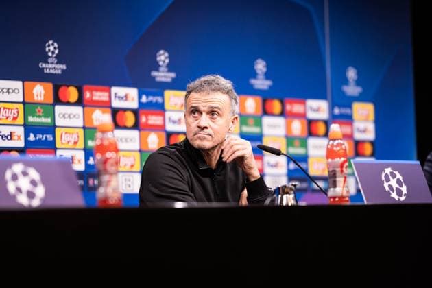 GER, Champions League, Borussia Dortmund vs Paris Saint Germain 13 12 2023, Signal Iduna Park, Dortmund, GER, Champions League, Borussia Dortmund vs Paris Saint Germain In the picture Luis Enrique Head Coach Head Coach Paris Saint Germain in the press conference after the match nordphotoxGmbHxx xChristianxSchulze nph000300