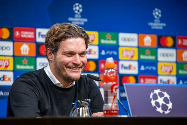 Soccer Champions League Matchday 6 Borussia Dortmund Paris St Germain on 13 12 2023 at Signal Iduna Park Dortmund coach Edin Terzic speaks to journalists IMPORTANT NOTE In accordance with UEFA regulations, it is prohibited to use or have used photographs taken in the stadium and or of the match in the form of sequential images and or video-like photo series Copyright: xKirchner DavidxInderliedx