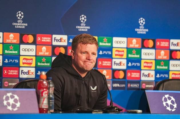 Newcastle United FC v AC Milan Newcastle United Manager Eddie Howe dejected press conference, PK, Pressekonferenz after the Newcastle United FC v AC Milan UEFA Champions League Group F match at St.James Park, Newcastle, United Kingdom on 13 December 2023 Editorial Use Only Copyright: xIMAGO EveryxSecondxMediax ESM-0872-0112