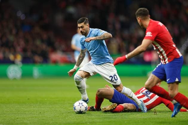 Mattia Zaccagni (Lazio), DECEMBER 13, 2023 - Football Soccer : UEFA Champions League group stage Matchday 6 Group E match between Club Atletico de Madrid 2-0 SS Lazio at the Estadio Metropolitano in Madrid, Spain. Noxthirdxpartyxsales  (238355200)