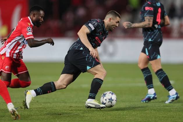 CRVENA ZVEZDA vs MANCHESTER CITY MATEO KOVACIC football Crvena zvezda vs Manchester City UEFA Champions league match at Rajko Mitic stadium, Belgrade 13.12.2023 Foto: Belgrade Rajko Mitic stadium Serbia Copyright: xMarkoxMetlasx xMNxPressx