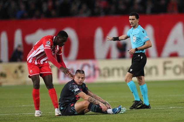 CRVENA ZVEZDA vs MANCHESTER CITY KALVIN PHILLIPS football Crvena zvezda vs Manchester City UEFA Champions league match at Rajko Mitic stadium, Belgrade 13.12.2023 Foto: Belgrade Rajko Mitic stadium Serbia Copyright: xMarkoxMetlasx xMNxPressx