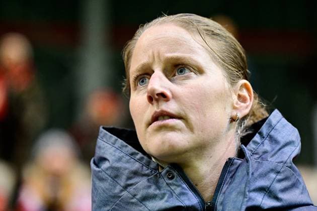 Coach Suzanne BAKKER Headcoach, Coach, Ajax portrait, portrait, single picture, action, action, 14 12 2023, Munich Germany , Football, UEFA Womens Champions League, Group C, FC Bayern Munich Ajax Amsterdam xslx