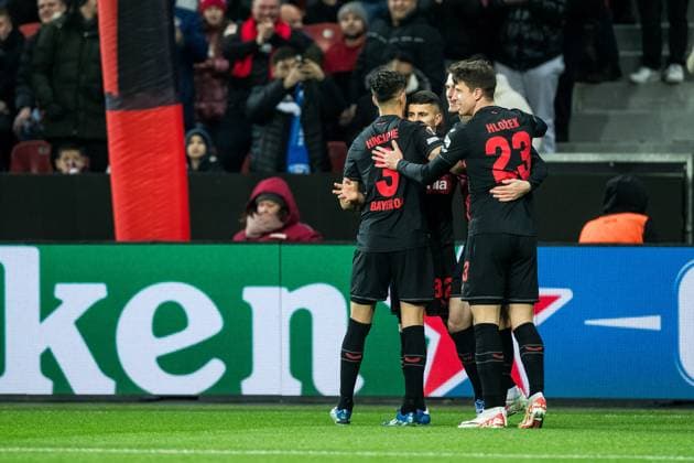 UEFA Europa League Bayer 04 Leverkusen Molde FK 14 12 2023 Patrick Schick cheers for 1 0 Bayer 04 Leverkusen, 14 UEFA Europa League Matchday 6 Bayer 04 Leverkusen 1Molde FK, BayArena Leverkusen on 14 12 2023 DFL REGULATIONS PROHIBIT ANY USE OF PHOTOGRAPHS AS IMAGE SEQUENCES AND OR QUASI VIDEO Copyright: xBEAUTIFULxSPORTS Wunderlx