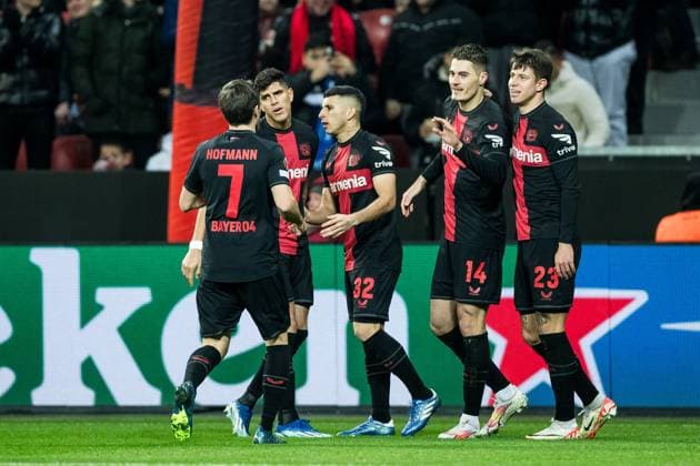 UEFA Europa League Bayer 04 Leverkusen Molde FK 14 12 2023 Patrick Schick cheers for 1 0 Bayer 04 Leverkusen, 14 UEFA Europa League Matchday 6 Bayer 04 Leverkusen 1Molde FK, BayArena Leverkusen on 14 12 2023 DFL REGULATIONS PROHIBIT ANY USE OF PHOTOGRAPHS AS IMAGE SEQUENCES AND OR QUASI VIDEO Copyright: xBEAUTIFULxSPORTS Wunderlx