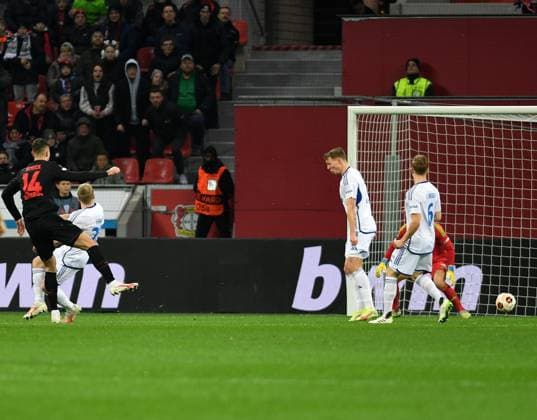 14 12 2023, Leverkusen, Germany, BayARENA, Bayer Leverkusen vs Molde FK UEFA Europa League 2023 2024 Group H, Patrik Schick Bayer 04 Leverkusen Goal to 1 0 Photo Ralf Treese Leverkusen BayARENA North Rhine Westphalia Germany 521_LEVMOL20231214_010 Treese-521
