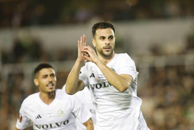 Panathinaikos vs Maccabi Haifa Maccabi Haifa™s Dean David scores the 0-1 and celebrates during the UEFA Europa League group F soccer match between Panathinaikos and Maccabi Haifa held at Apostolos Nikolaidis Stadium, in Athens, Greece, 14 December 2023. ATHENS ATHENS Greece Copyright: xPANAGIOTISxMOSCHANDREOUx _NCH2050