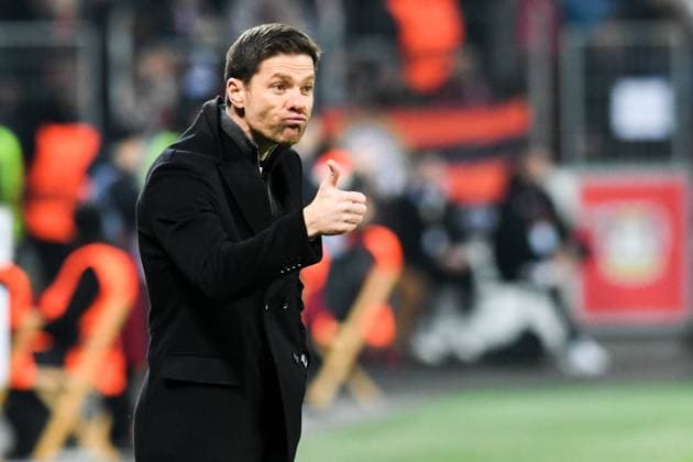 Coach Xabi Alonso Bayer 04 Leverkusen with thumbs up GER, Bayer 04 Leverkusen vs Molde FK, Football, Europa League, Group stage, Matchday 6, Season 2023 2024, 14 12 2023 DFL REGULATIONS PROHIBIT ANY USE OF PHOTOGRAPHS AS IMAGE SEQUENCES AND OR QUASI VIDEO GER, Bayer 04 Leverkusen vs Molde FK, Football, Europa League, Group stage, Matchday 6, Season 2023 2024, 14 12 2023 Leverkusen Copyright: xEibner-Pressefoto ThomasxThienelx EP_TTL