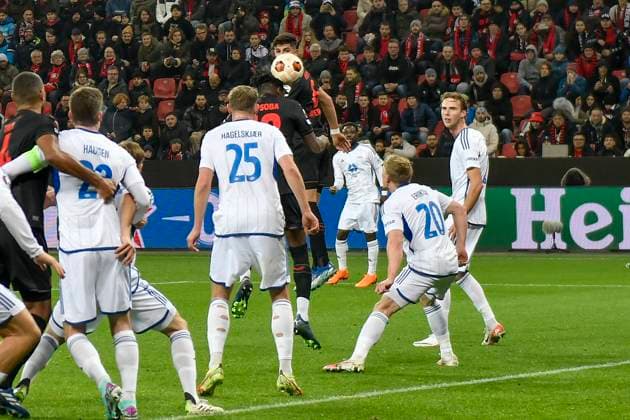 Edmond Tapsoba 12, Bayer Leverkusen scores to make it 2 0 14 12 2023 Soccer Europa League, Bayer 04 Leverkusen vs Molde FK, BayArena, Leverkusen, NRW Germany Copyright: xpepphotox xHorstxMauelshagenx pep00321, pep_20231214_hm