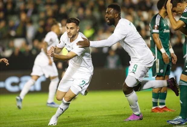 Panathinaikos vs Maccabi Haifa Maccabi Haifa™s Dean David scores the 0-1 and celebrates during the UEFA Europa League group F soccer match between Panathinaikos and Maccabi Haifa held at Apostolos Nikolaidis Stadium, in Athens, Greece, 14 December 2023. ATHENS ATHENS Greece Copyright: xPANAGIOTISxMOSCHANDREOUx _NCH2043_2