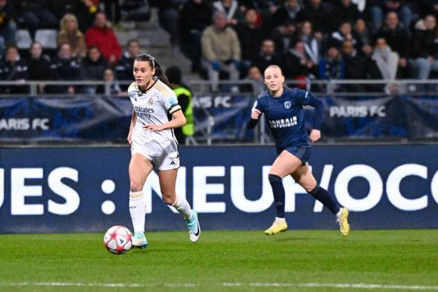 Raso ( 15 - Real Madrid ) during the WCL match between PFC and Real Madrid at Stade Charlety on December 14, 2023 in Paris, France. ( Photo by federico pestellini panoramic ) - FOOTBALL : PFC vs Real Madrid - Ligue des Champions Feminine - 14 12 2023 FedericoPestellini Panoramic 
