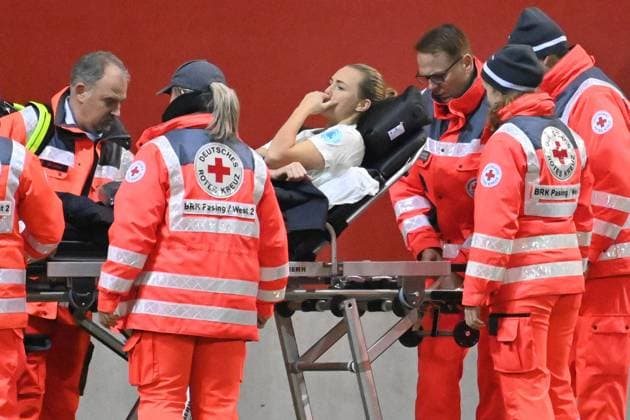 Magdalena ERIKSSON FCB ,injured,injury Football Champions League group stage, FC Bayern Muenchen Ajax Amsterdam on 14 12 2023, A L L I A N Z A R E N A