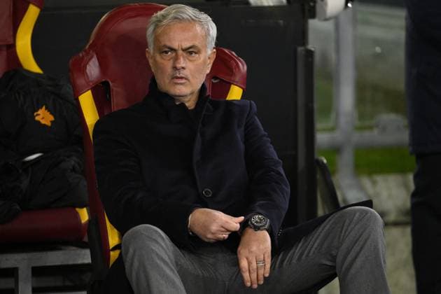 Football Europa League match - AS Roma vs FC Sheriff Tiraspol JoseÃ¢& x80;& x99; Mourinho of A.S. Roma during the UEFA Europa League Matchday 6, Group G, between A.S. Roma - F.C. Sheriff Tiraspol on 14 December 2023 at the Olympic Stadium in Rome, Italy. Rome Italy  Copyright: xIPAxSport ABACAx