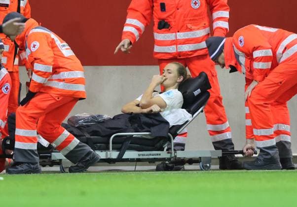 Bayerns 5 Magdalena ERIKSSON is out injured Womens football, Bayern Munich Ajax Amsterdam, Womens Champions League, group stage, on 14 12 2023 in Munich, F C B A Y E R N C A M P U S, Germany Source Copyright Credit Oryk HAIST xR7__8822.JPGx