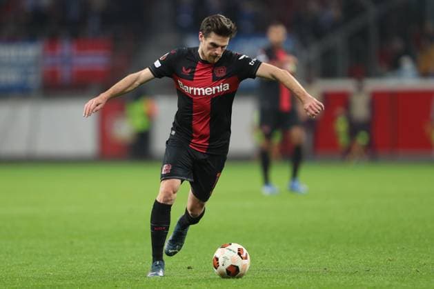 Germany, Leverkusen, 14 12 2023, BayArena, Bayer Leverkusen vs Molde FK UEFA Europa League 2023 2024 Group H, Jonas Hofmann Bayer 04 Leverkusen controls the ball Leverkusen BayArena North Rhine Westfalia Germany eu-images-678